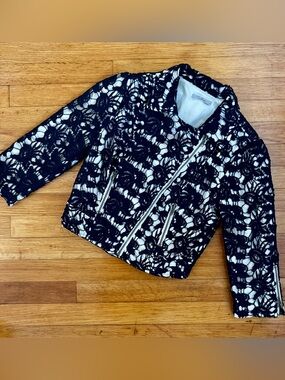 Darling Lace Woven Moto Jacket